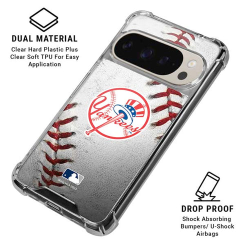 MLB New York Yankees Game Ball Pixel 9 Pro XL Clear Case